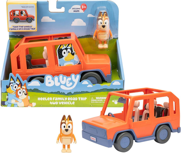 Heeler Family Road Trip Big Car Toy, Articulated, Customizable Interactive Toddler Toy Car with 2.5” Chilli Figure, Toddler Cars for Ages 3+