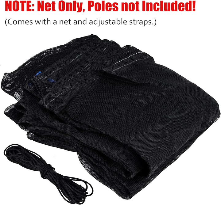 Trampoline Replacement Safety Net for 6 Straight Poles round Frame Trampolines, Breathable and Weather-Resistant, with Adjustable Straps, Zippers, Protection Buckles(Net Only)