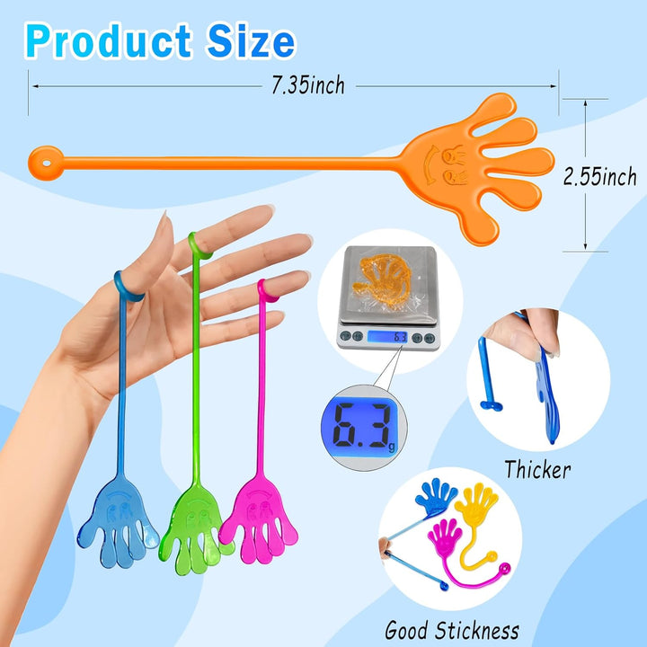 Sticky Hands Bulk 48 PCS Party Favors for Kids 4-8 8-12 Stretchy Sticky Hand Toy Goodie Bag Stuffers Back to School Gifts for Students Treasure Box Toys for Classroom Prizes Birthday Party Supplies