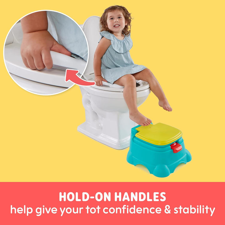 Elmo Hooray 3-In-1 Potty Training Toilet Seat and Step Stool, Easy to Clean Design with Flush Handle and Sounds, Portable and Great for Travel, Perfect for Toddler Boys and Girls 1-3