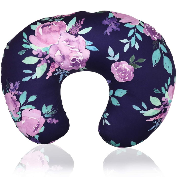 Dinosaur Nursing Pillow Cover, Breastfeeding Pillow Slipcover for Baby Boys & Girls, Nursing Pillow Case for Newborn, Soft Fabric Fits Snug on Infant, Washable & Breathable, Watercolor Dinosaur Blue