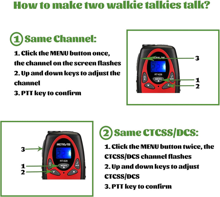 RT628 Walkie Talkies for Kids,Toys Gifts for 6-12 Years Old Boys Girls,Long Range 2 Way Radio 22CH Vox,Birthday Gift,Family Walkie Talkie for Camping Hiking Indoor Outdoor