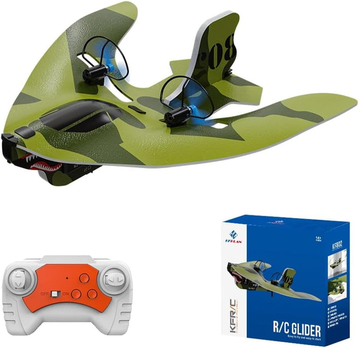 Mini RC Plane for Beginners, Kids and Adults, 2.4Ghz 2CH Remote Control Airplane with Led Lights, Double Wing Design Foam RC Airplanes with 6-Axis Gyro Stabilize, Flying for Indoor and Outdoor