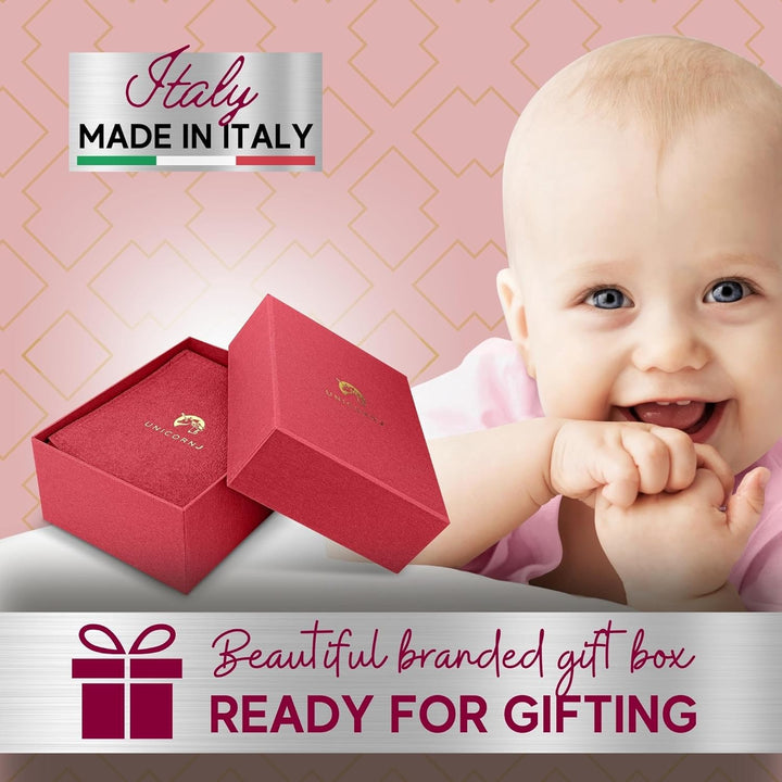 Sterling Silver Keepsake Baby Rattle Barbell Engravable Engrave Personalize with Initials or Name| Complete with Gift Box | Gift for Baby | Made in Italy