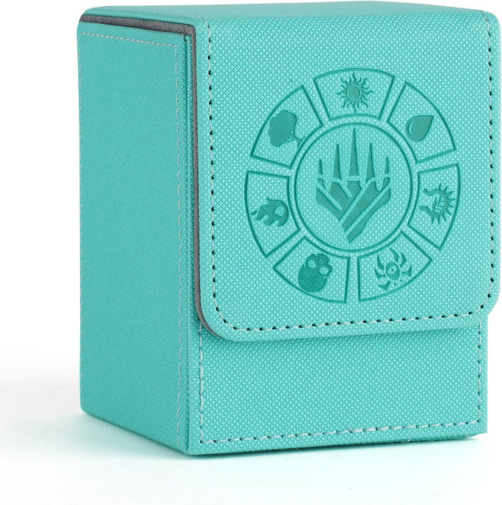 Card Deck Box, 110+ Storage MTG Deck Box with 50 Pcs Card Sleeve, Collectible Trading Card Cases for Magic Commander and More (Black)