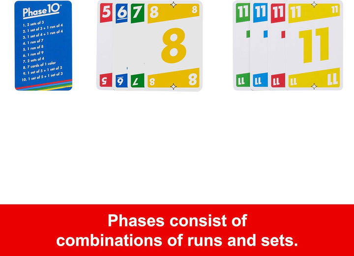 Phase 10 Card Game with 108 Cards, Great Game for Kids, Family or Adult Game Night, Ages 7 Years and Older