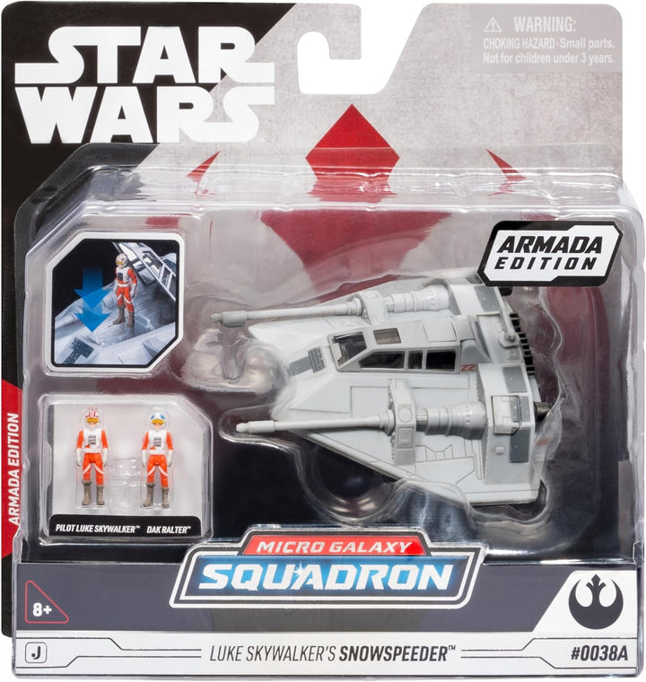 Star Wars Micro Galaxy Squadron Luke Skywalker’S Snowspeeder (Armada Edition) - 5-Inch Vehicle with Two 1-Inch Micro Figure Accessories