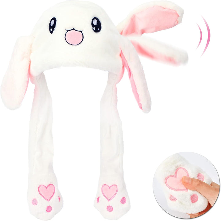 Animal Hat with Ears Moving Jumping Pop up Beating Hat Plush Holiday Cosplay Dress up Funny Gift for Kids