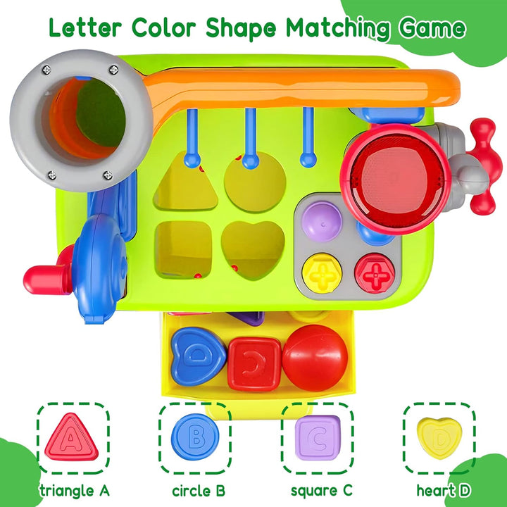Baby Toys for 1 Year Old Boy Girl Musical Learning Workbench for 1 2 Year Old Boy Birthday Gift Early Educational Sound Shape Toddler Toys Age 1-2 Tool Set for Kids 12-18 Months