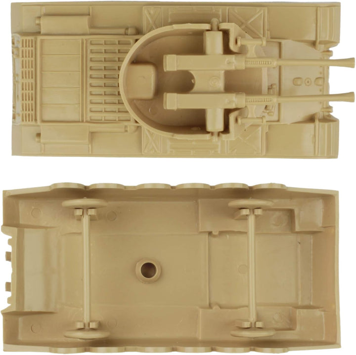 BMC Classic Payton Anti-Aircraft Tanks - 4Pc Tan Green Plastic Army Men Vehicles