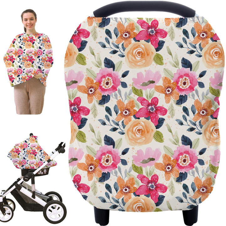 Car Seat Canopy Breastfeeding Cover - Multi Use Baby Stroller and Carseat Cover, Breastfeeding Covers, Boys and Girls Shower Gifts (Classical Arrows)