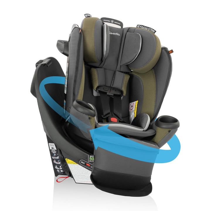 Revolve360 Extend Convertible Car Seat with 360 Degree Rotation, Extended Rear-Facing, Forward-Facing, Booster Mode, and Secure Latch Install, Revere Gray