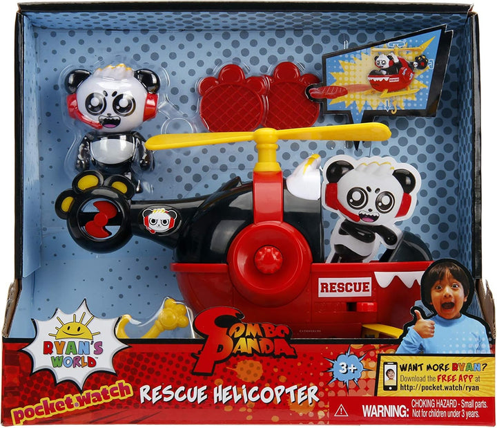 " Toys Ryan'S World Helicopter with Combo Panda Figure, 6"" Feature Vehicle Red" (30993)