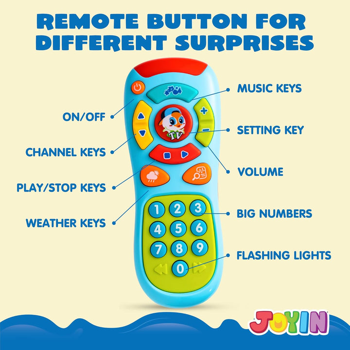 Baby Learning Phone and Remote Toy for Toddler, Fun Smartphone Toys with Music for Infants, Boys or Girls, Holiday Stocking Stuffers, Kids Birthday Gift, Easter Basket Stuffers