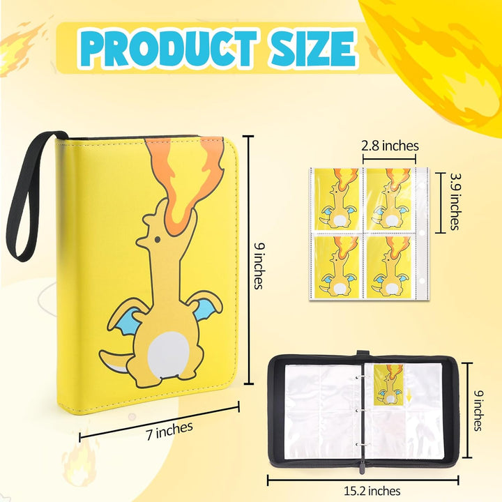 Premium Trading Card Binder 400 Pockets Card Holder with 50 Removable Sleeves, Collection Binder Album Book with Zipper for Game Cards