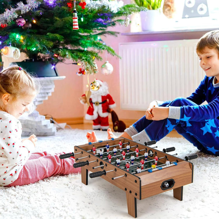 Tabletop Foosball Game, 27” Mini Foosball Table with 2 Balls & Score Keeper, Easy Assembly Compact Indoor Table Soccer Game for Kids Adults Family