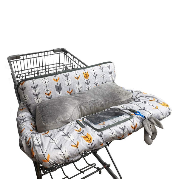Shopping Cart Cover for Baby, High Chair Cover for Boy Girl, Infant Grocery Cart Cushion with Removable Seat Positioner and Cellphone Holder