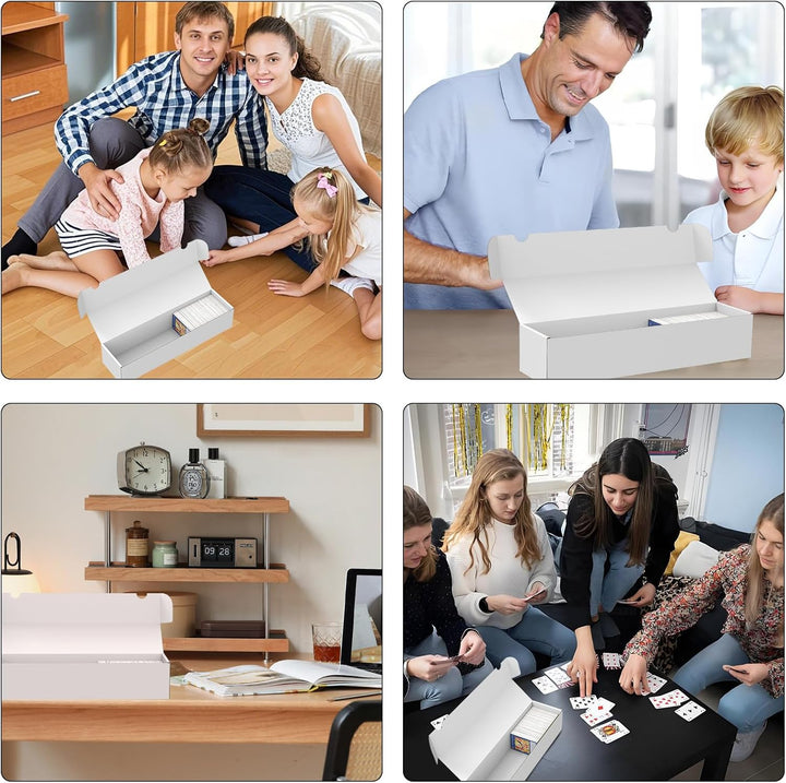 Trading Card Storage Box, 10-Pack 1100 Count White Corrugated Cardboard Bulk Sports Storage Box for Tcg/Magic/Mtg Basketball Cards, Collectible Trading Cards