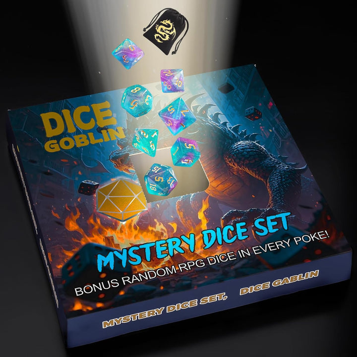 Mystery DND Dice Sets - Random 9 Complete Polyhedral Dice Sets with 9 Random Bags, Wide Range of Patterns, Surprise Blind Box DND Gifts for Dungeons & Dragons, Role Playing Table Game