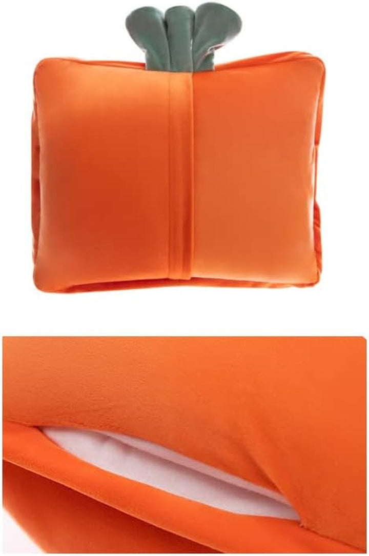15" Stuffed Fruit Travel Blanket and Pillow Set,3 in 1 Plush Stuffed Hugging Pillow with Warming Hands Pillow Blanket for Kids Gift Travel Airplane Train Bed Office Nap (Pink - Strawberry)