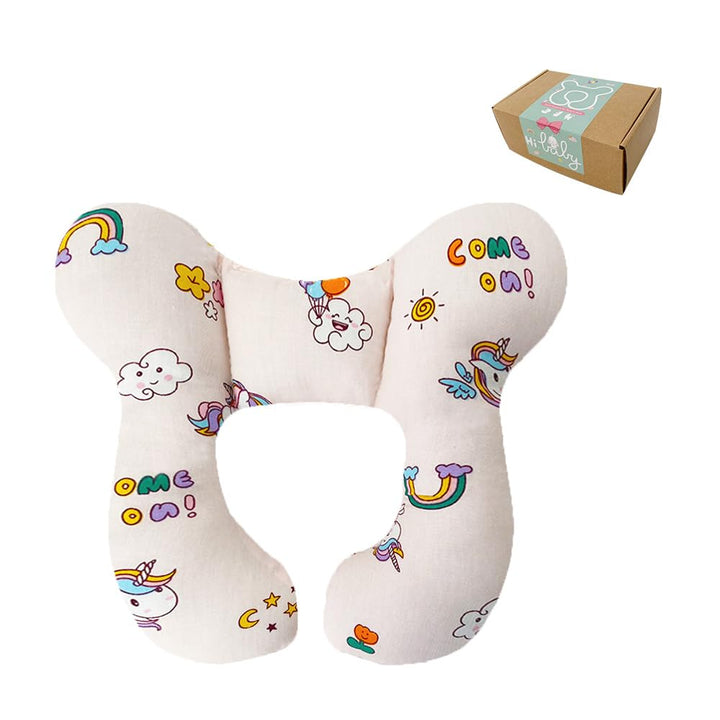 Baby Neck Pillows, Comfortable Baby Travel Head Neck Support Pillow for Car Seat Stroller Pushchair, Soft PP Cotton Travel Pillow for 0-1 Year Old Toddler Infant Newborn, Zoo