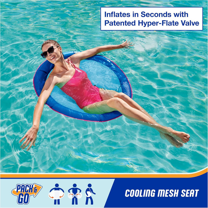 Spring Float Premium Papasan Pool Lounger, Inflatable Pool Floats Adult with Fast Inflation for Ages 15 & Up