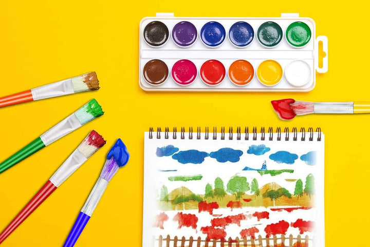 Large Chubby Paint Brushes round and Flat Preschool Paint Brushes for Washable Paint Acrylic Paint for Toddler , 10Pcs