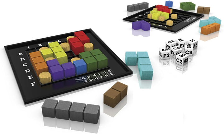 The Genius Square from  – Game of the Year Award Winner, 60000+ Solutions STEM Puzzle Game. Roll Dice, Race Your Opponent to Fill Grid with Different Shapes!