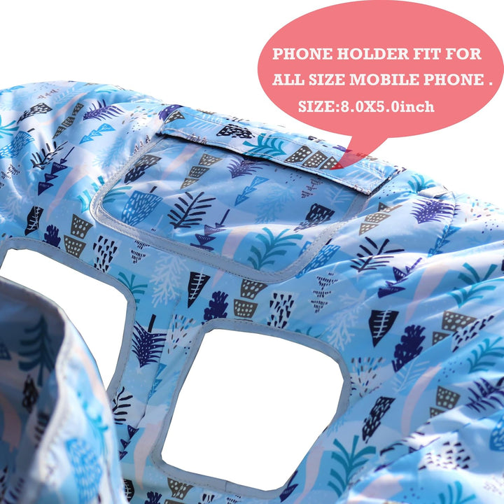 2 in 1 Shopping Cart Cover&High Chair Cover for Restaurant Seat, Grocery Cart Cover for Baby Infant Toddler Girl/Boy Reversible, Machine Washable (Blue)