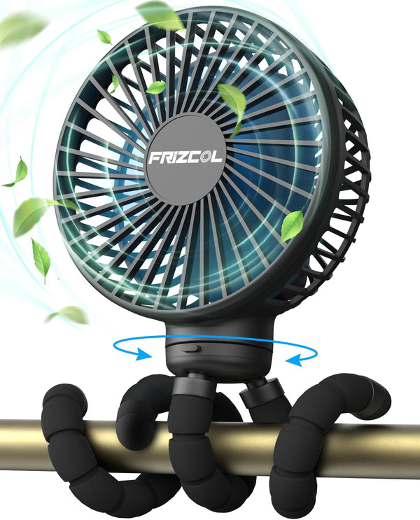 Stroller Fan for Baby - Portable Fan Rechargeable - Battery Operated Fan(Use for 24Hrs) - Fan for Handheld/Clip On/Car Seat/Desk/Camping