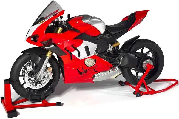 1/6 V4R Alloy Motorcycle Model Large Diecast Racing Motorbike with Ignition Smoke Effect, Adult Collectible Simulation Vehicle Gift