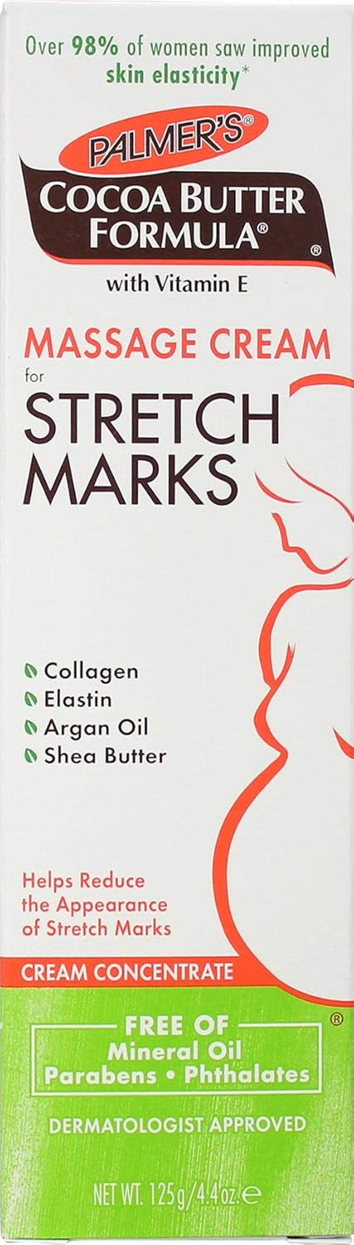 Cocoa Butter Formula Massage Cream for Stretch Marks and Pregnancy Skin Care, 4.4 Ounces (Pack of 2)