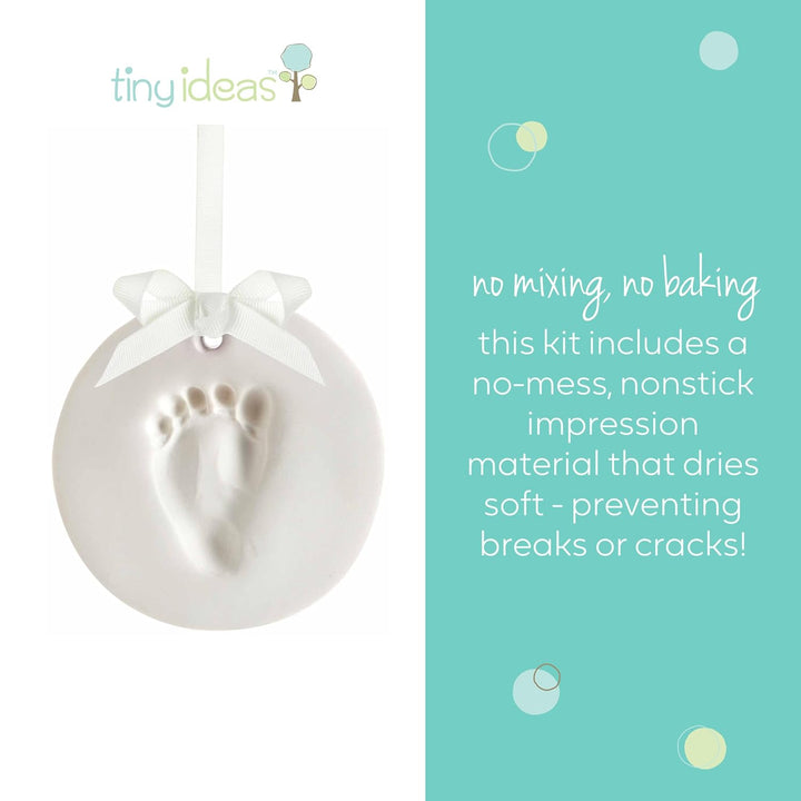 DIY No Mess Hanging Christmas Ornament Keepsake Kit, Baby Hand and Footprint Keepsake, Classic Nursery Decor, Ideal Gender Neutral Gift, Baby'S First Christmas, White