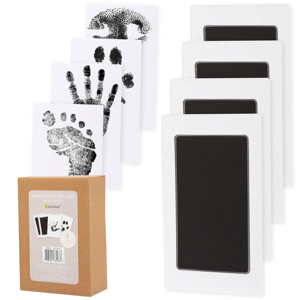 4-Pack Clean-Touch Ink Pad Kit, Mess-Free Inkless Hand and Footprint Kit, Baby Foot Printing Kit, Cat and Dog Paw Print Kit, Suitable for Babies and Pets