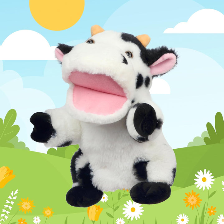 Puppy Hand Puppet Soft Animal Plush Toy with Movable Mouth Interactive Storytelling Cute Dog Toys Creativity and Imagination Christmas Birthday Gifts for Toddlers Kids,12.5''