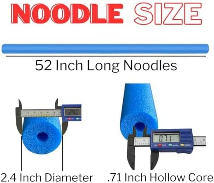 Pool Swim Noodle,  6 Pack 52 Inch Hollow Foam Pool Swim Noodle, Bright Foam Noodles for Swimming, Floating and Craft Projects