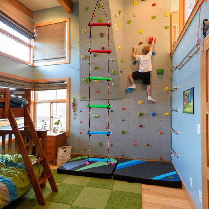 6.6FT Climbing Rope Ninja Ladder for Kids - Kids Ninja Warrior Obstacle Course Accessories - Swing Rope Ladder