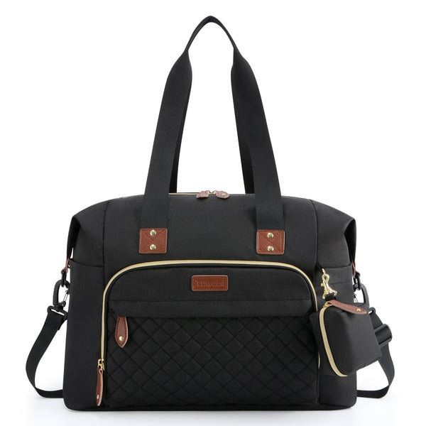 Diaper Bag Tote,Baby Diaper Bag with Pacifier Case Large Travel Diaper Tote Caddy for Mom and Dad Multifunction Large Baby Bag - M-Black