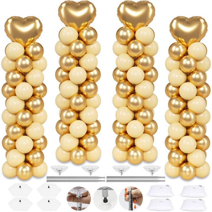 2025 Upgraded Balloon Column Stand Kit, 7 Feet Height Adjustable Balloon Tower Pillar with Reusable Metal Telescopic Design for Graduation, Wedding, Baby Shower, Birthday Party Decoration