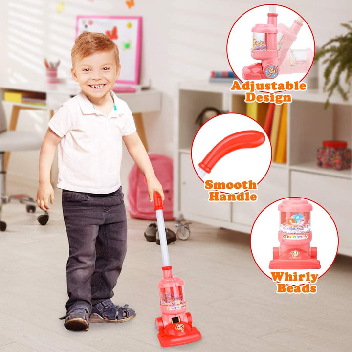 Kids Cleaning Set - 8Pcs Toddler Broom and Toy Vacuum Cleaner, Pretend Play Children House Cleaning Toys, Christmas Birthday Gift for Girls and Boys