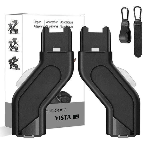 Upper Adapter Compatible with Uppababy Vista and Vista V2 and Vista V3 Strollers/Bassinet, Toddler Seat, Aria, Mesa V2, or Mesa Max Infant-Secure (Car Seats Accessories 1Set+2 Pcs Stroller Hooks)