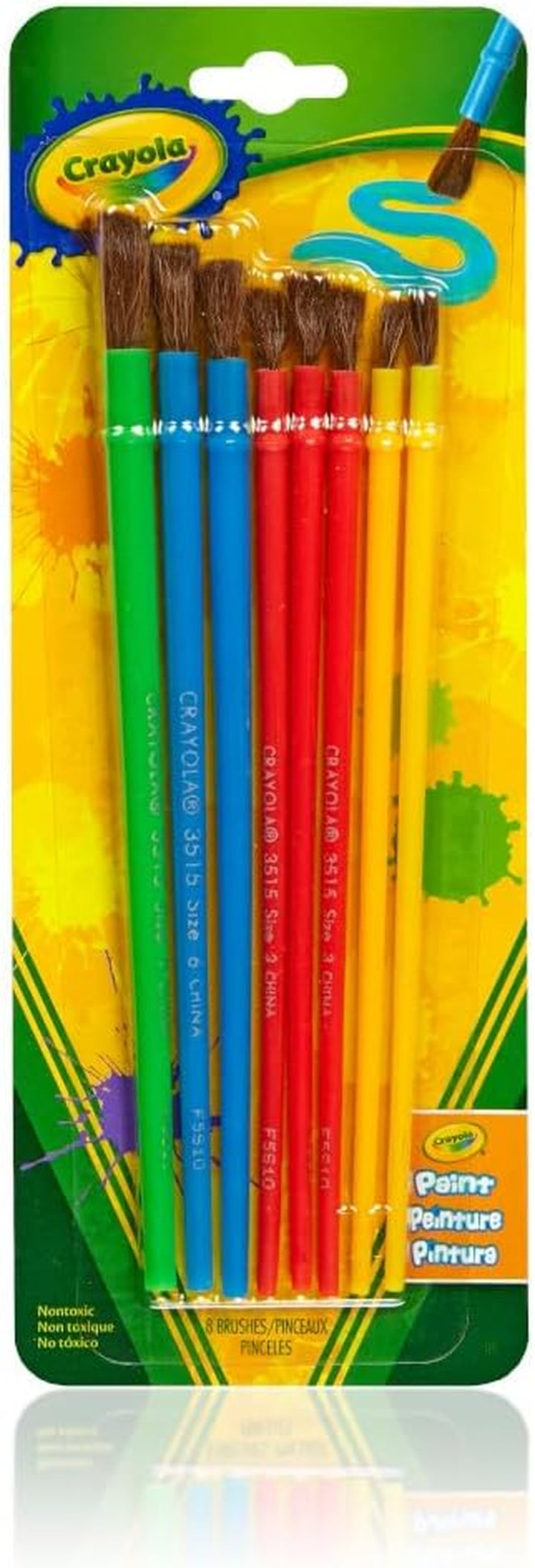 Kids Paint Brush Set (8Ct), Painting Supplies for Kids, Assorted Sizes, Kids Arts & Crafts Supplies for Elementary & Preschool