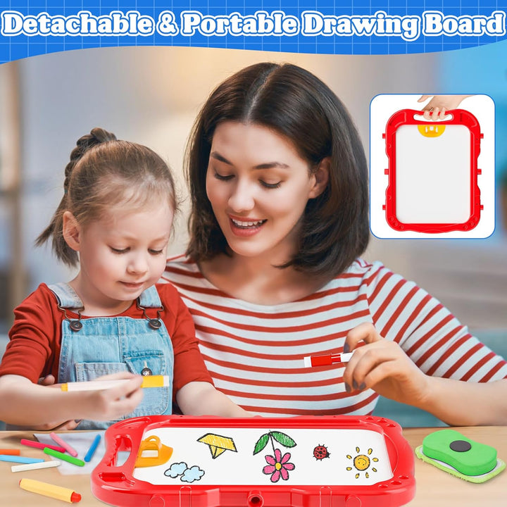 Easel for Kids,Toddler Toys for Ages 2-4, Double-Sided Magnetic Kids Art Easel for 2 Year Old Boy Birthday Gift,Toys for 3 Year Old Boy Dry Erase Boards,Drawing Boadrs for 2 3 4 5 Years Old Girl Gift