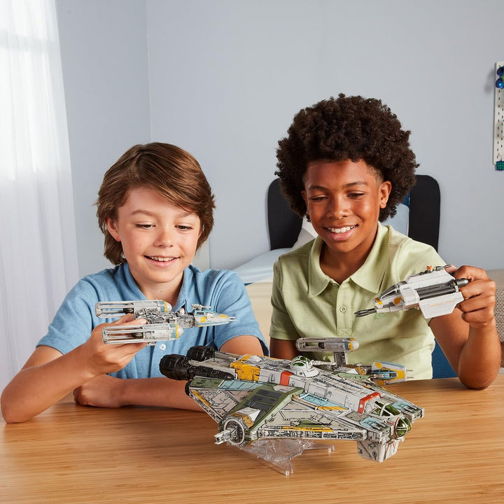 Star Wars™ Micro Galaxy Squadron Ghost (Secret Mission) - 15-Inch Vehicle with Three Additional Vehicles plus Ten Micro Figures Accessories