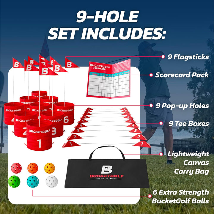 Game Pro the Original Ultimate Backyard Golf Game for Family, Adults and Kids - Portable 9 Hole Golf Course Play Outdoor, Lawn, Park, Beach, Yard