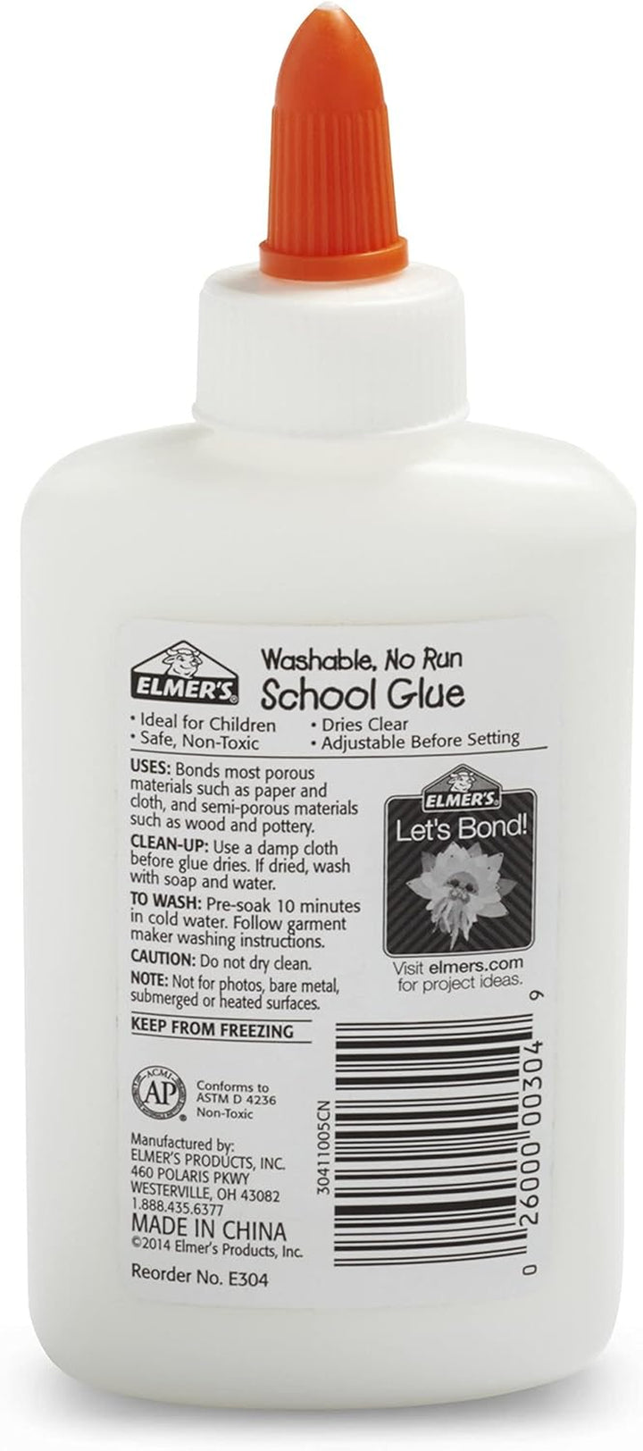 Liquid School Glue, White, Washable, 4 Ounces - Great for Making Slime ( 5-Count )