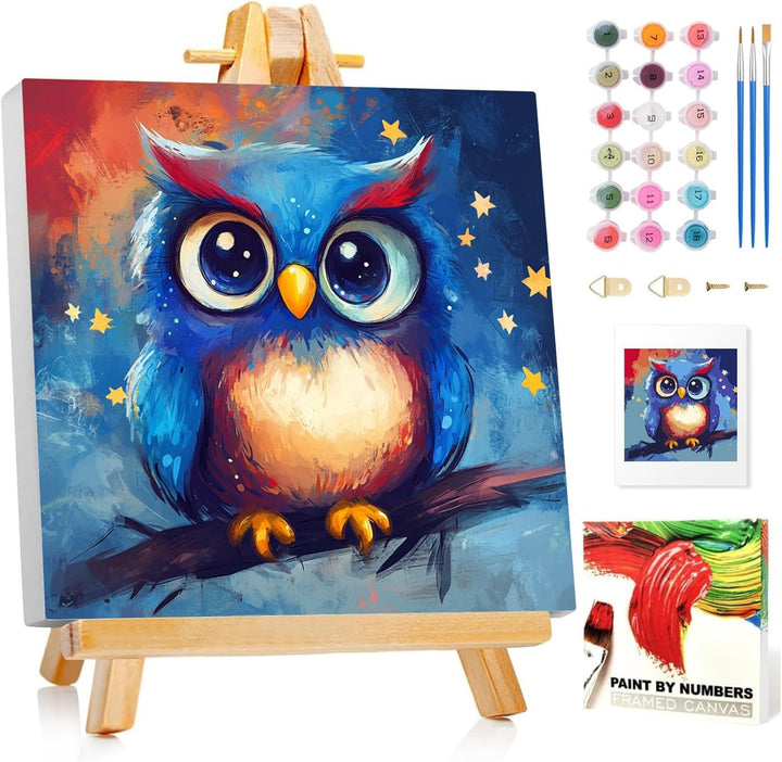 Paint by Numbers Kit for Kids with Frame, Sea Turtles Paint by Number with Frame, Paint by Number Kids Age 5-8-12 for Gifts and Home Decor (8X8Inch)