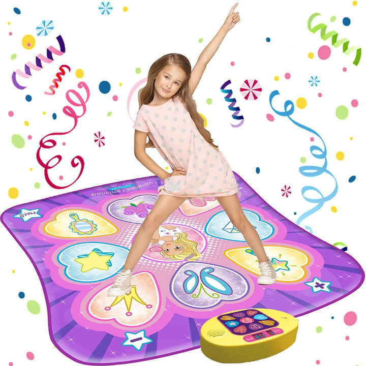 Dance Mat - Dance Mixer Rhythm Step Play Mat - Dance Game Toy Gift for Kids Girls Boys - Dance Pad with LED Lights, Adjustable Volume, Built-In Music, 3 Challenge Levels (3-12 Years Old)