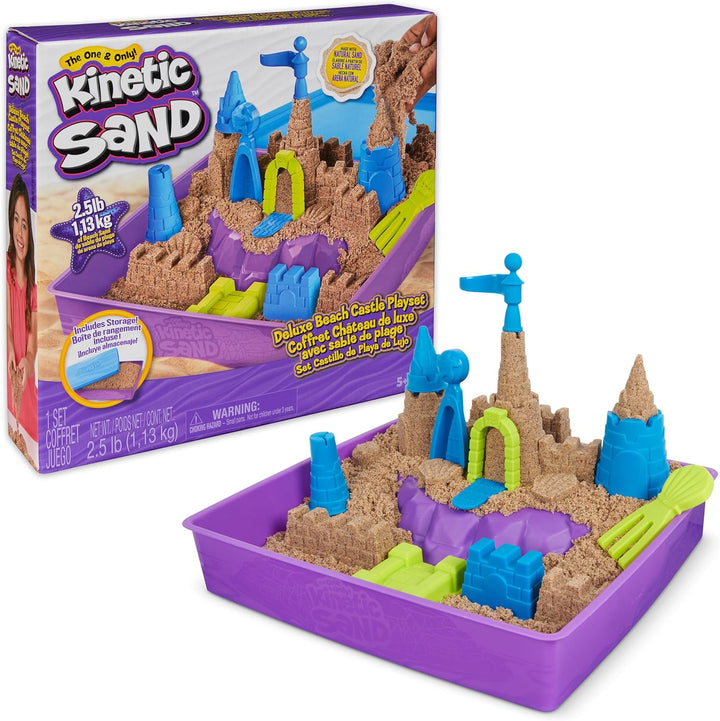 , 3.25Lbs Beach Play Sand, Moldable Sensory Toys for Kids & Classroom, Back to School Teacher Must Haves, Resealable Bag (Packaging May Vary)
