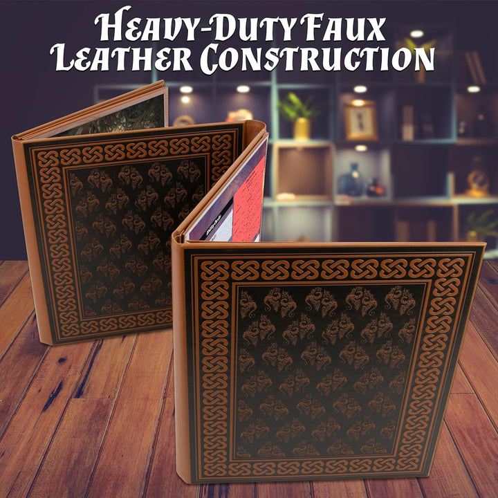 DM Screen Faux Leather 8-Panel Deluxe GM Screen - Eight Panel Folding Dungeon Master Screen with 2 Swinging Panels and Wet Erase Pockets for Ttrpgs, Inserts Not Included